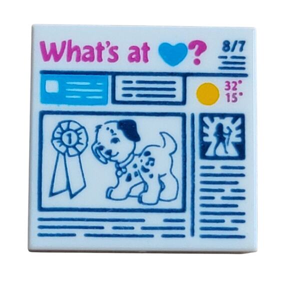 LEGO Dog Ribbon‎ Whats At Heart Tile 2x2 3068pb0933 Friends Replacement Parts - Picture 1 of 2